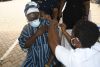The registrar of the Nursing and Midwifery Council taking his jab